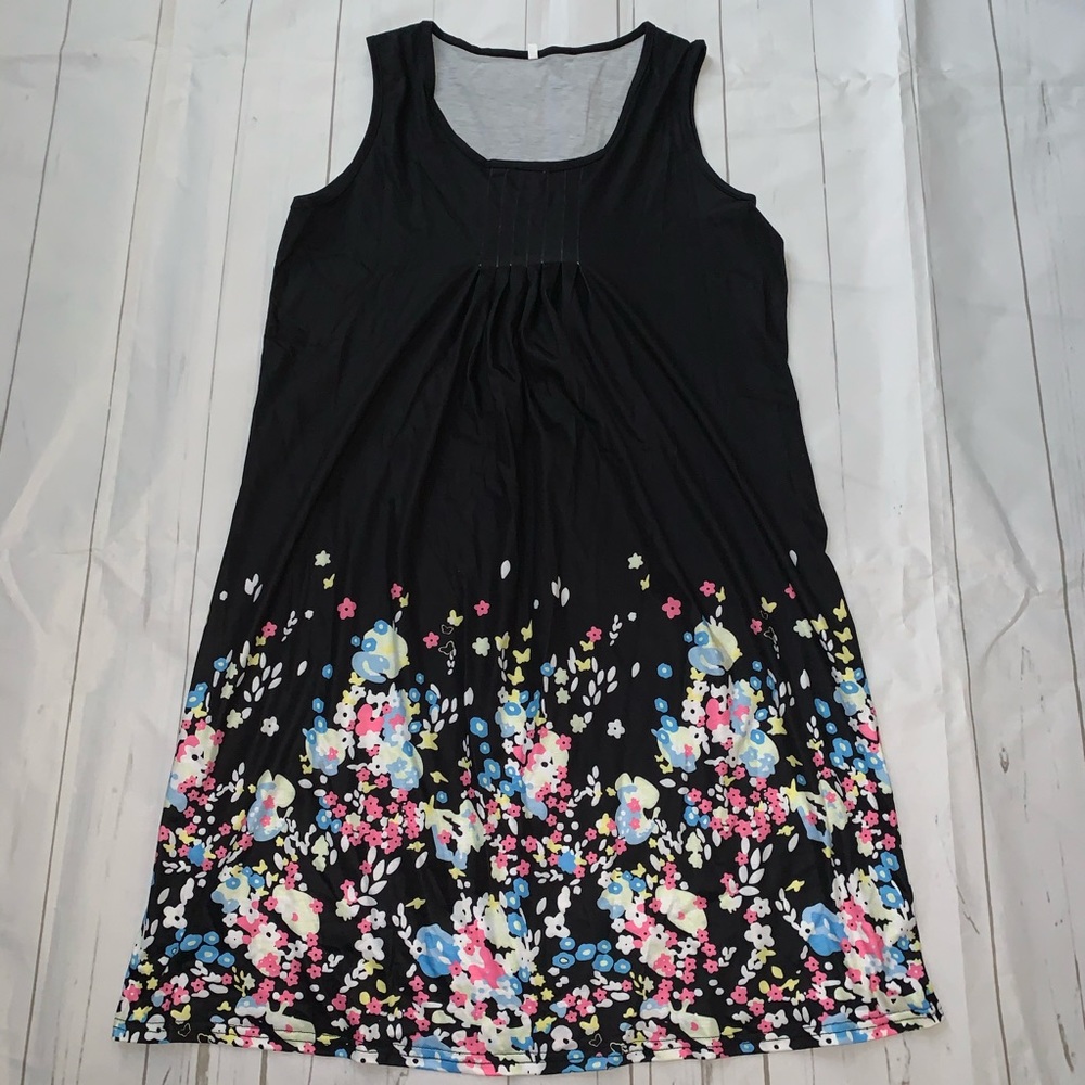 Black flowery dress brand: Unknown